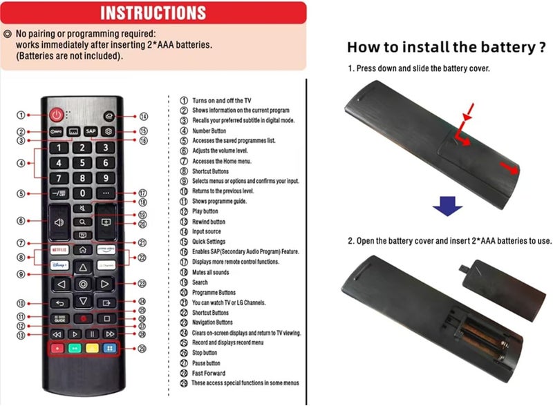 Nettech (Pack of 2) Universal Remote Control for All LG Smart TVs. Replacement for All LG TV Remotes.1-Year Warranty. - Image 5